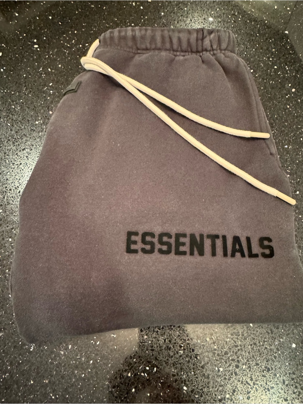 ESSENTIALS Black Logo Sweatpants for Men